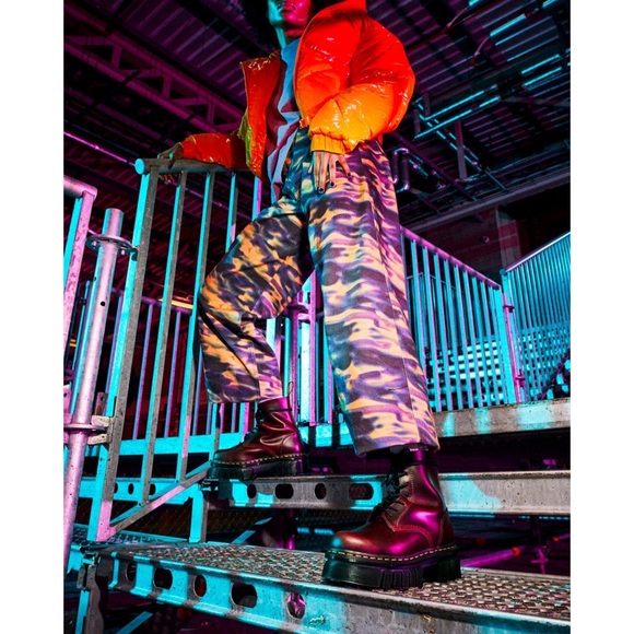 Free People x Dr. Martens Audrick Brando Leather Platform 8-Eye Lace Up Boots - Picture 9 of 12